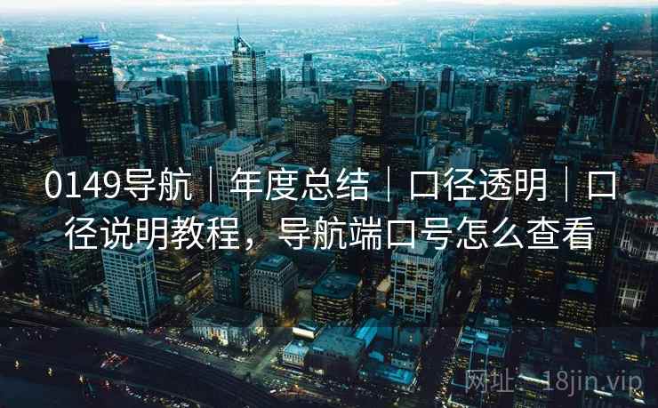 0149导航｜年度总结｜口径透明｜口径说明教程，导航端口号怎么查看